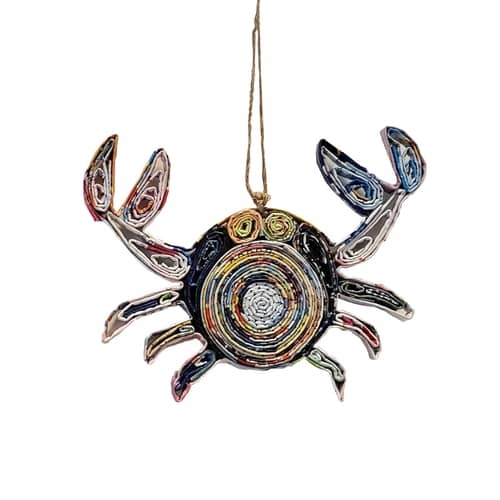 Crab Coastal Ornament - Recycled Paper