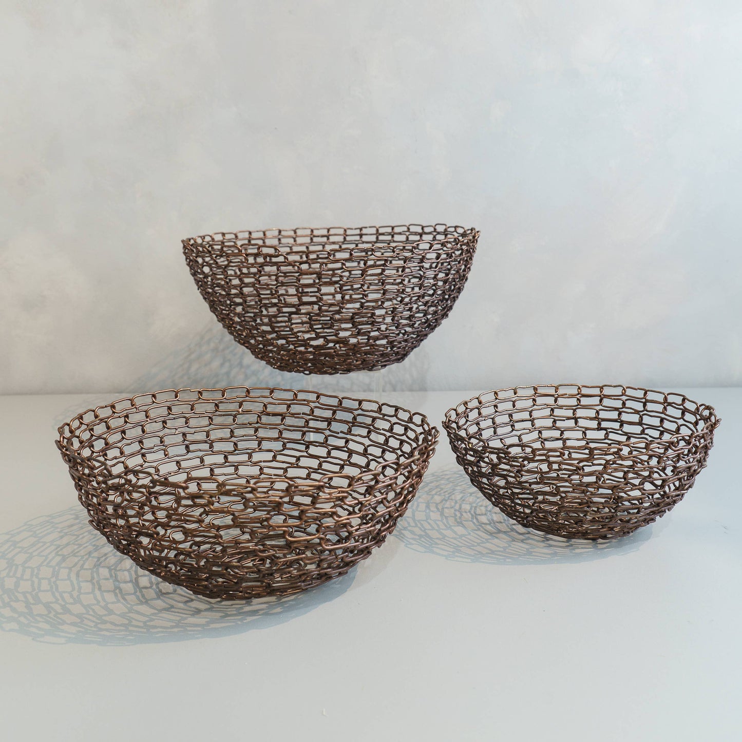 Copper Baskets, Set of 3
