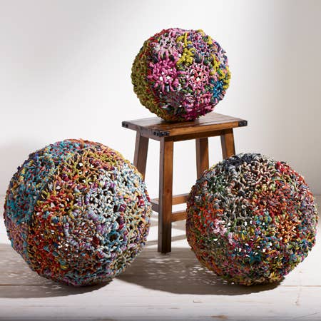 Hippie Chic Oversized Iron & Jute decorative spheres