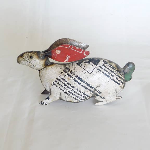 Alexander • The White Rabbit • Recycled Metal Animals
