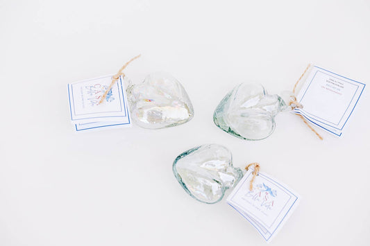 Blown Glass Heart - Clear - Mini Recycled Glass Heart