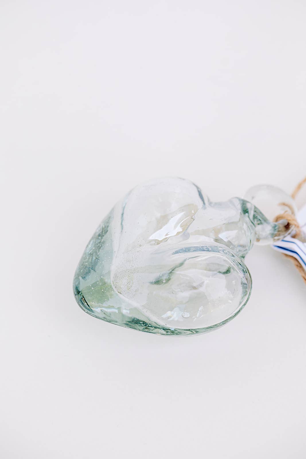 Blown Glass Heart - Clear - Mini Recycled Glass Heart