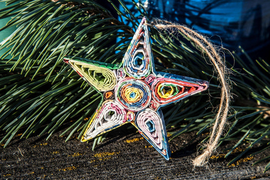 Star Celestial Ornament • Reclaimed Paper Star Ornament