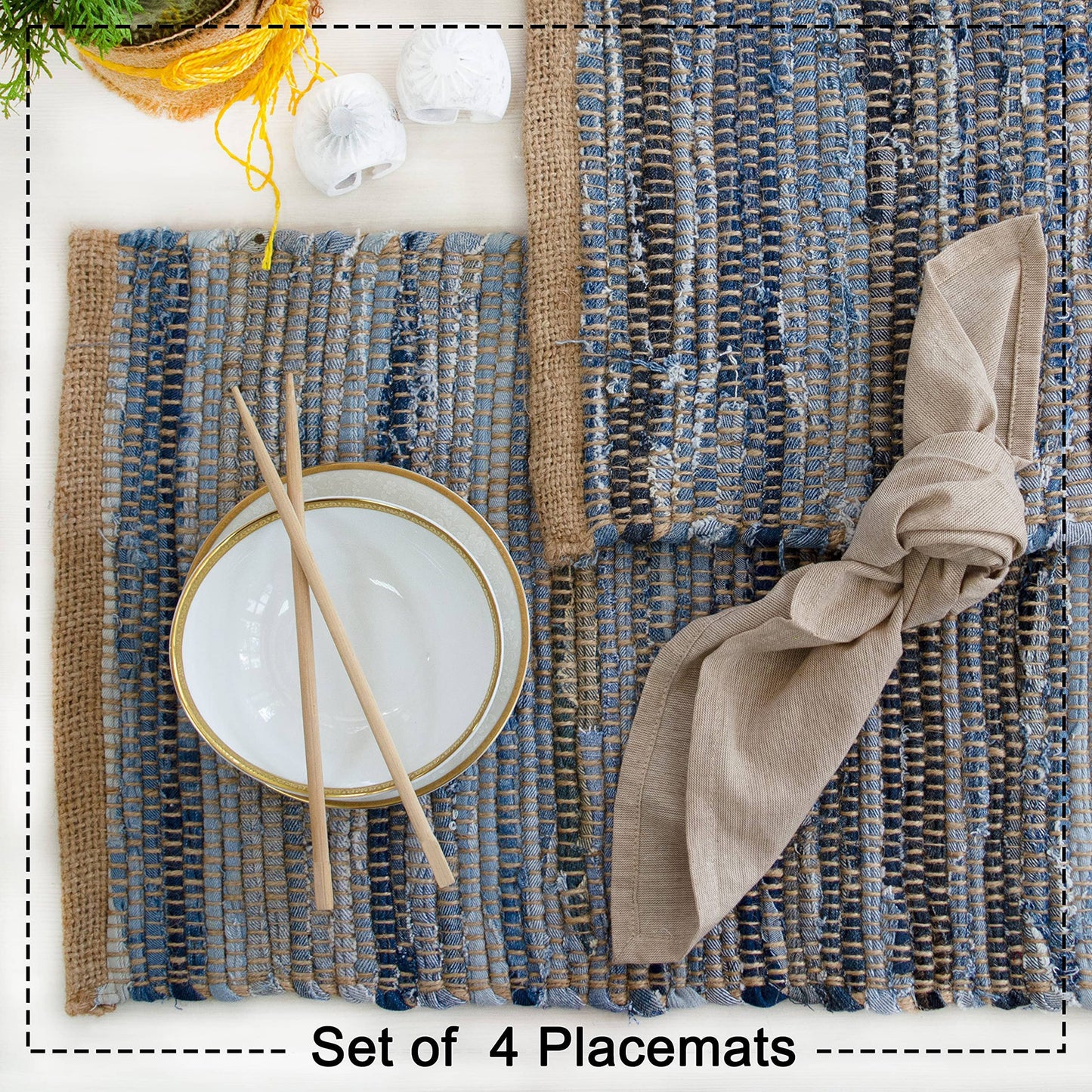 Denim Set of 4 Placemats • table linens