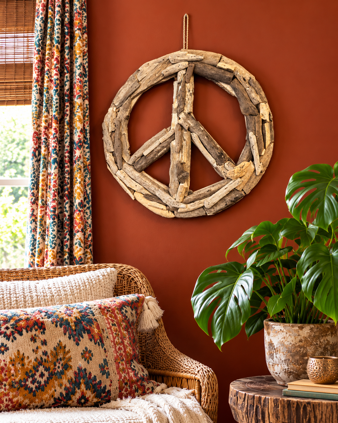 Peace, Love & Driftwood | 20” Driftwood Peace Sign Wall Art