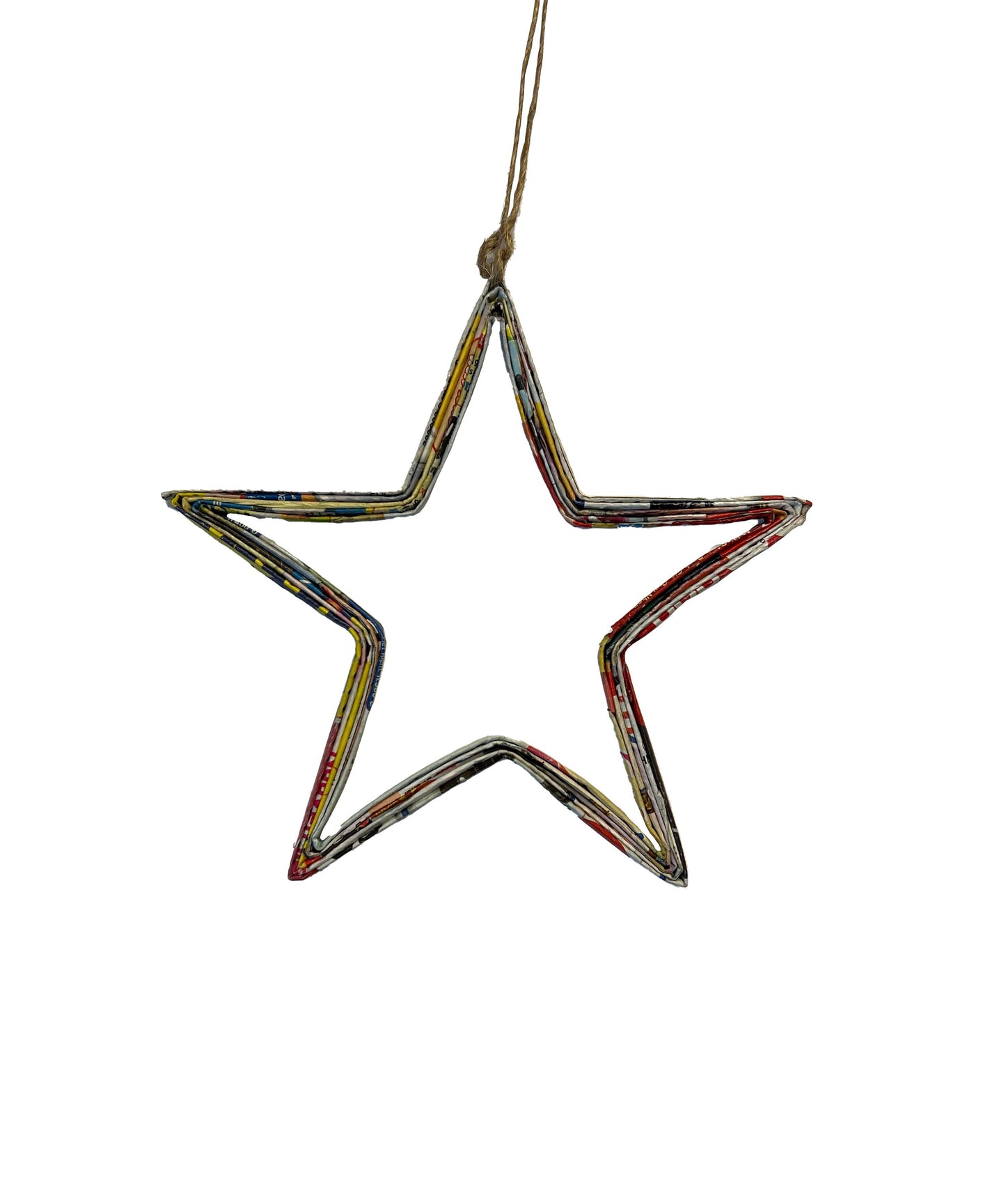 Open Star Christmas Ornament - Recycled Paper