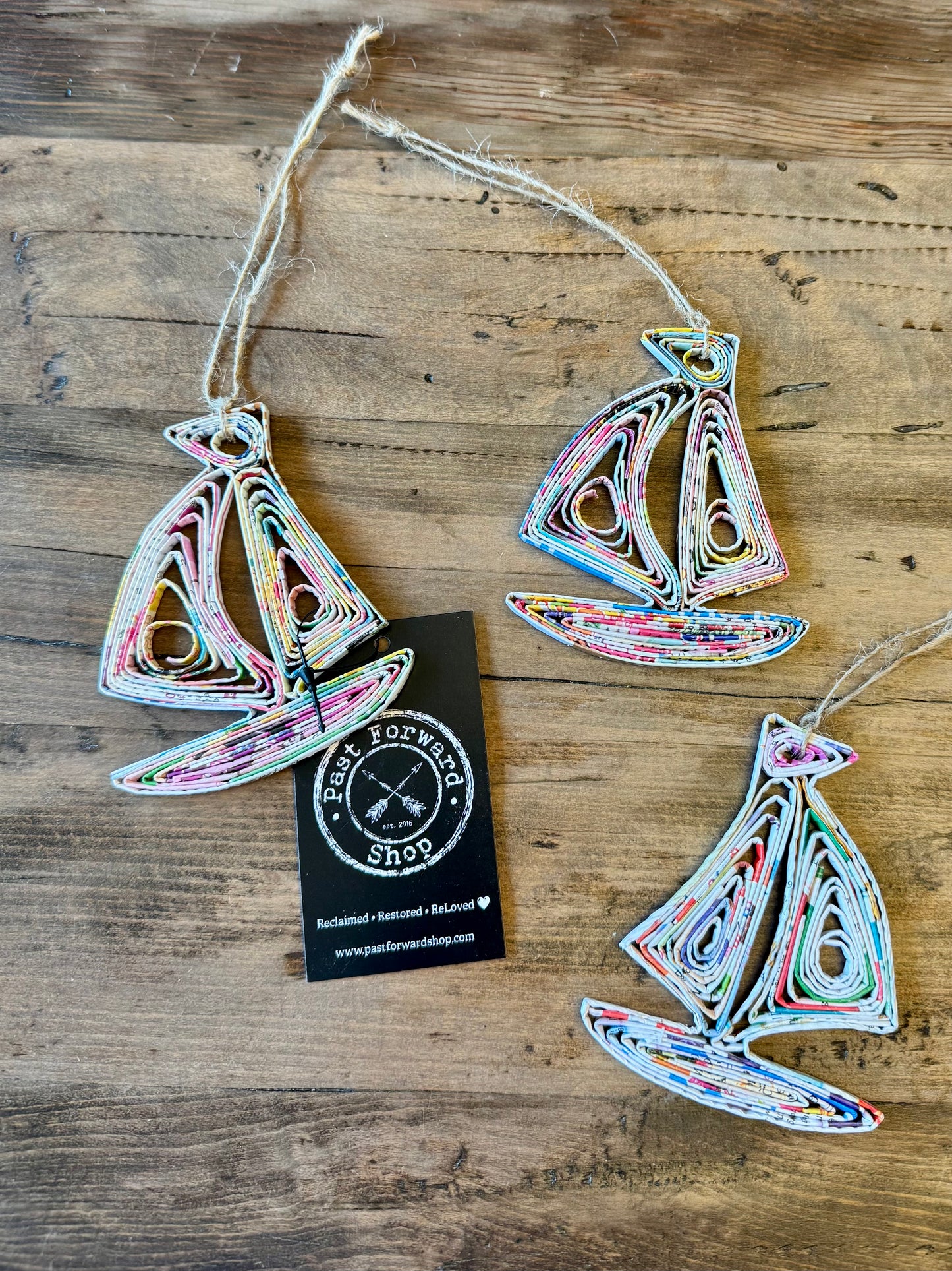 Sailboat Ornament - Recycled Paper