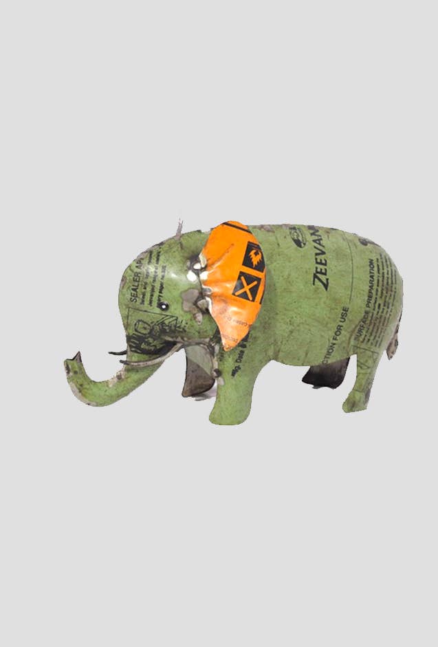 Tilly The Elephant • Recycled Metal Animals