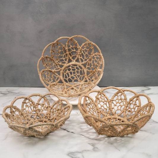 Bohemian Baskets • Set of 3 Jute Baskets