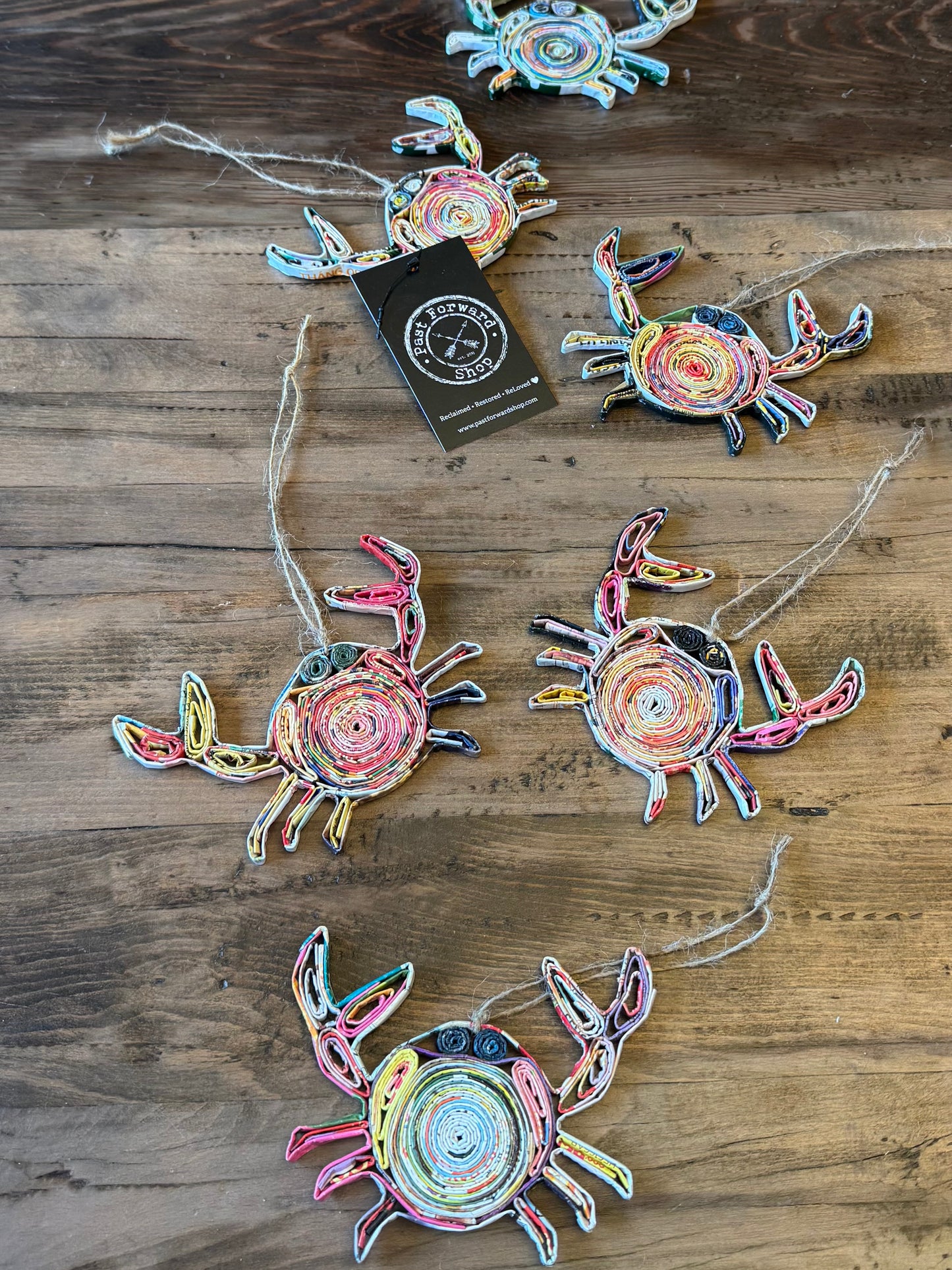 Crab Coastal Ornament - Recycled Paper