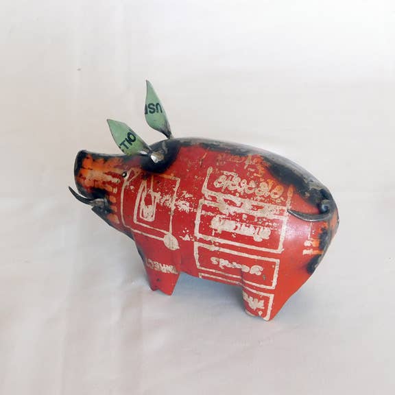 Squealer the Little Pig • Recycled Metal Animals