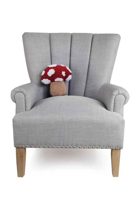 The Fun-Guy – Retro Mushroom Shaped Hooked Wool Accent Pillow