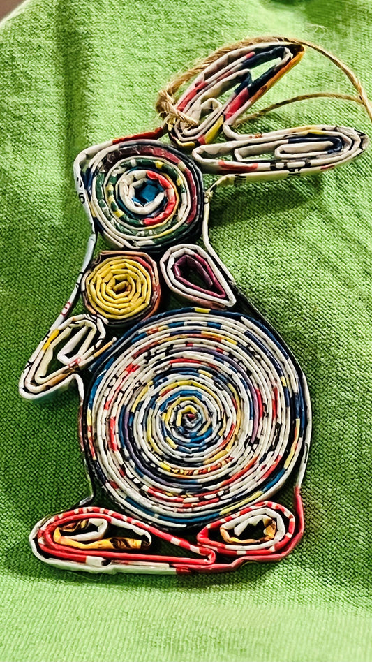 Bunny Ornament • Reclaimed Magazine Christmas Tree Ornament