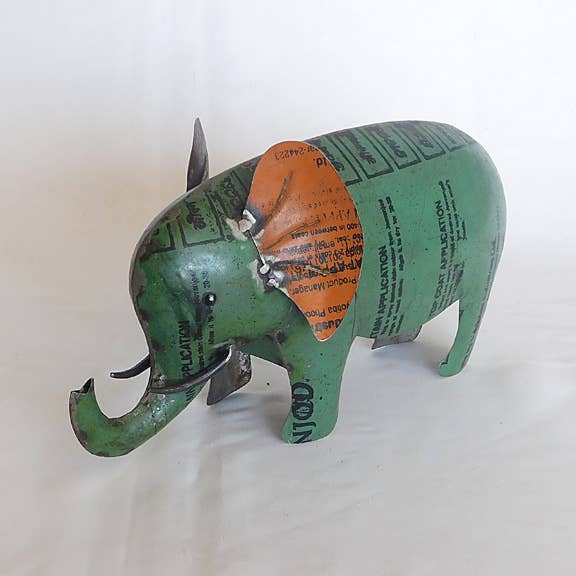 Tilly The Elephant • Recycled Metal Animals