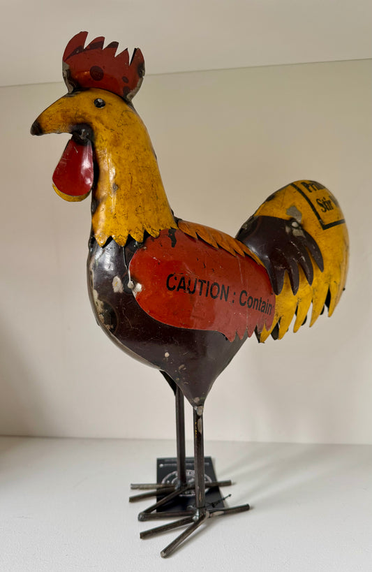 Oscar the Recycled Metal Rooster