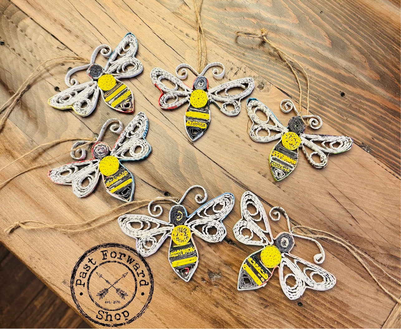 Bee Ornament - Recycled Paper Ornament