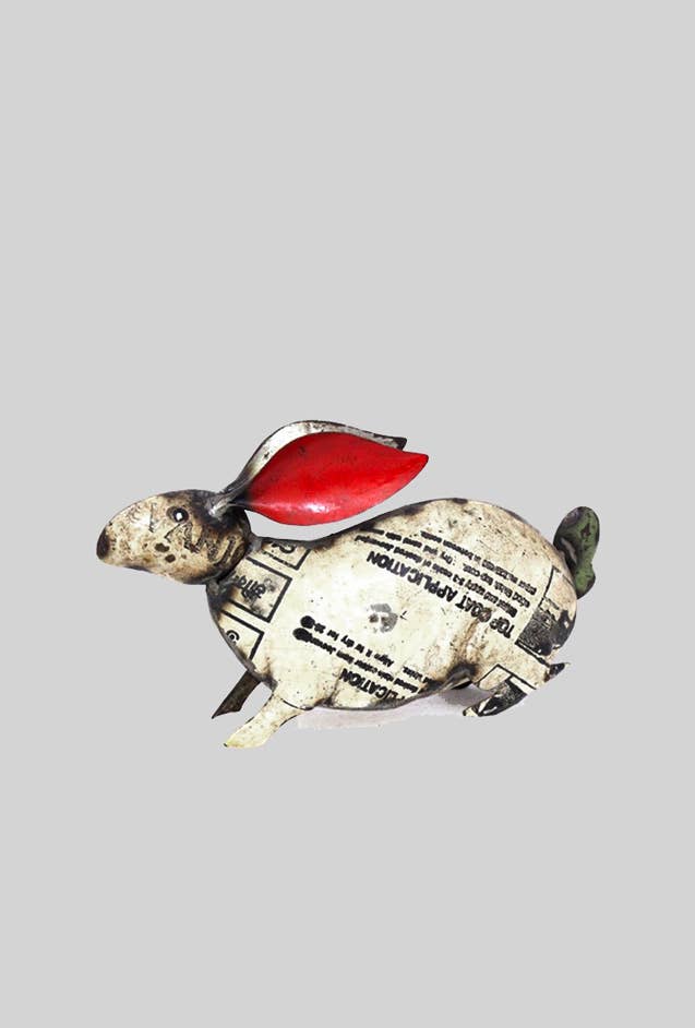 Alexander • The White Rabbit • Recycled Metal Animals