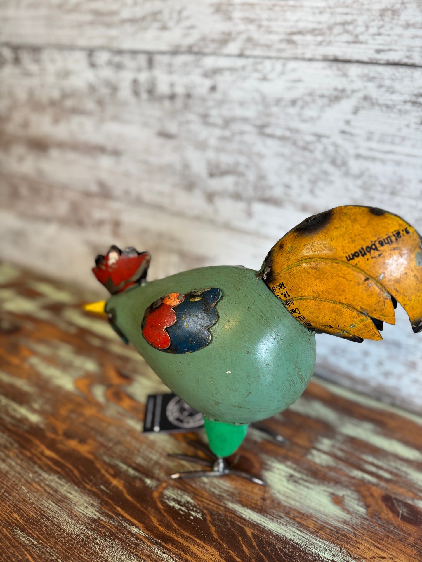 Henry the Rooster Pecking • Recycled Metal Animals