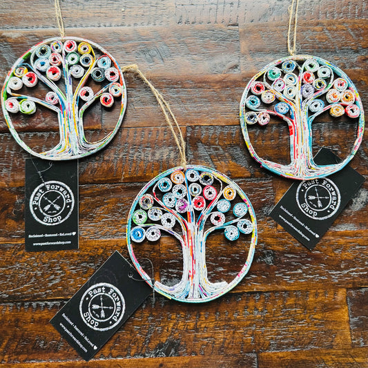 Tree Of Life Ornament - Reclaimed magazine ornaments