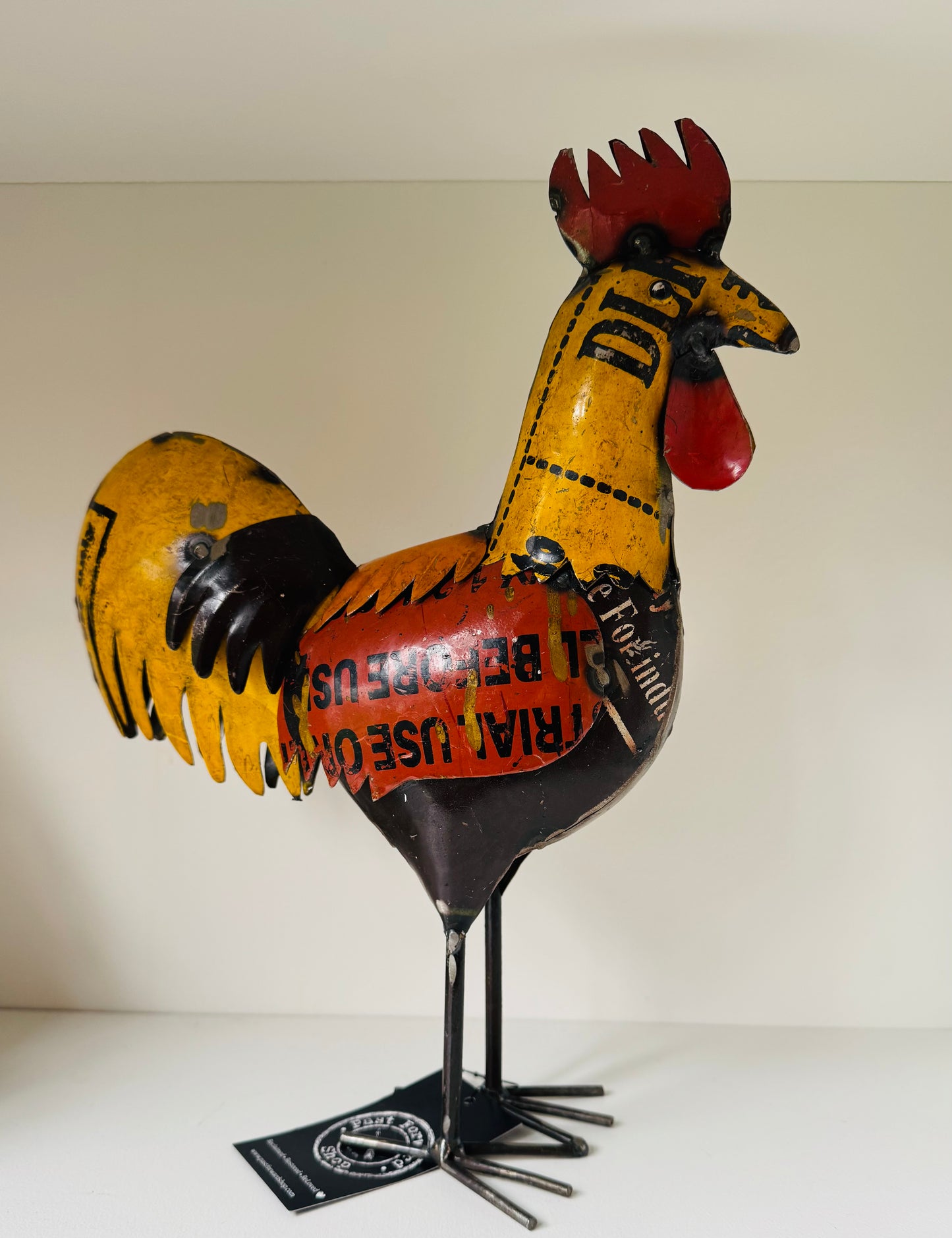 Oscar the Recycled Metal Rooster