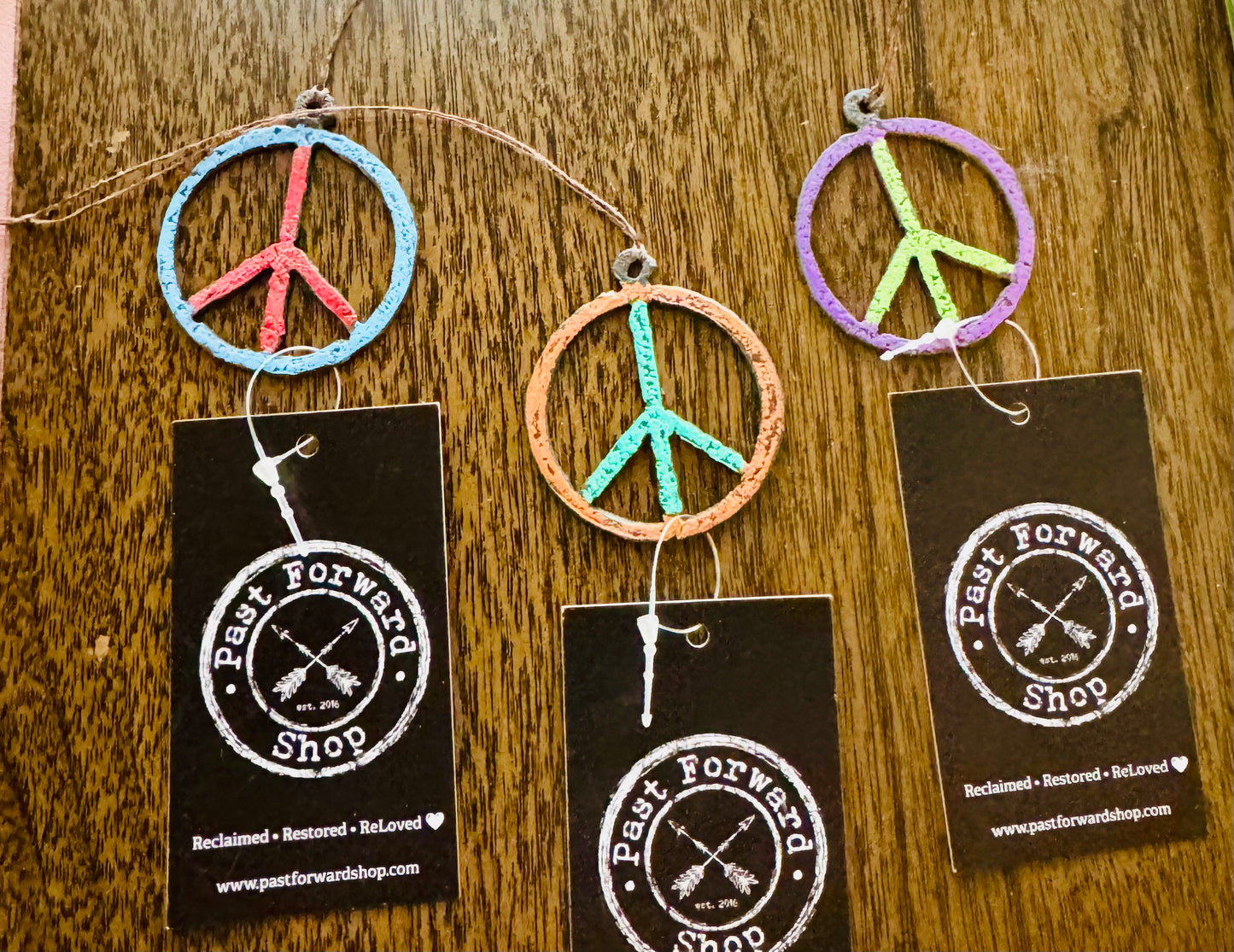 Mini Metal Peace Sign ornament