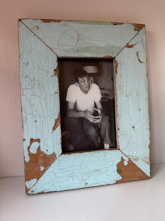 4x6 upcycled picture frame • robin egg blues • salvage picture frames