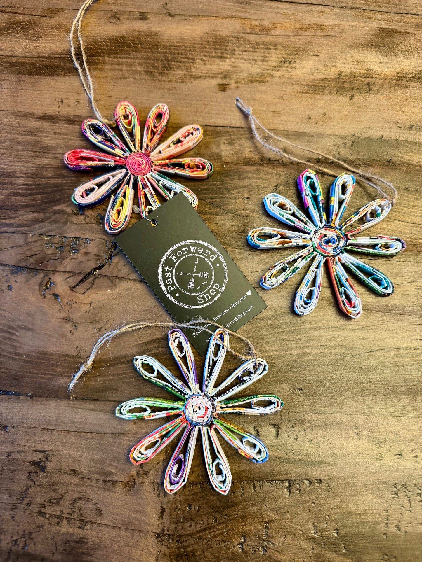 Daisy Ornament • Reclaimed Paper Daisy Ornament