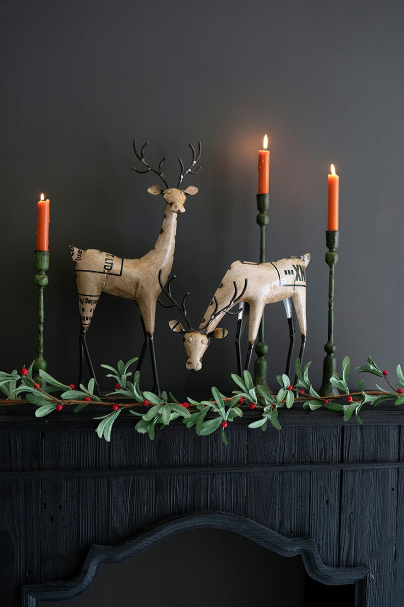 Reclaimed Iron Reindeer - White