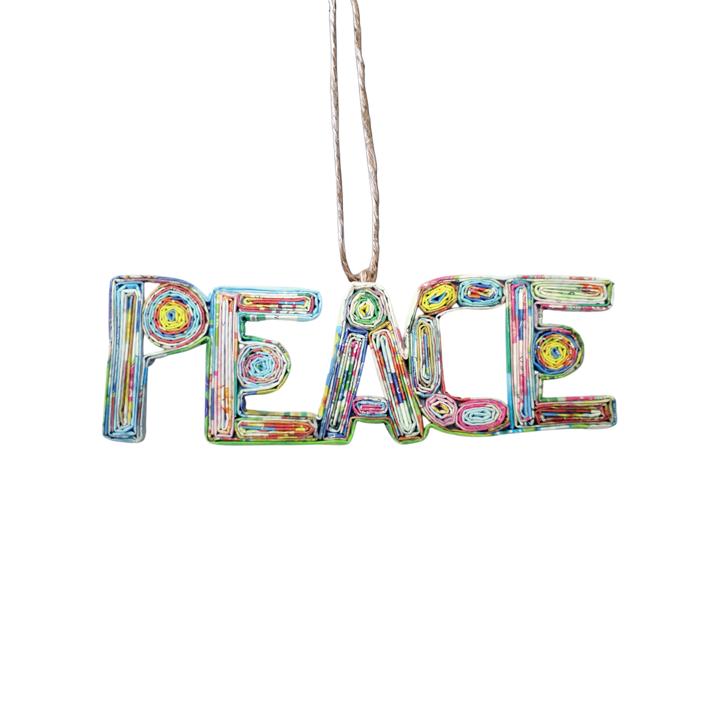 Upcycled Peace Ornament