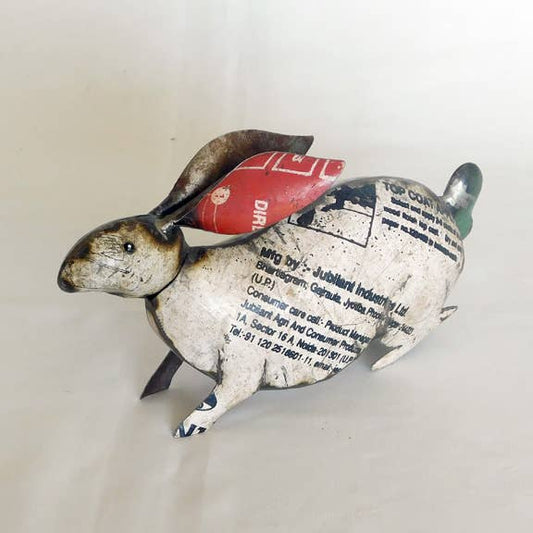 Alexander • The White Rabbit • Recycled Metal Animals