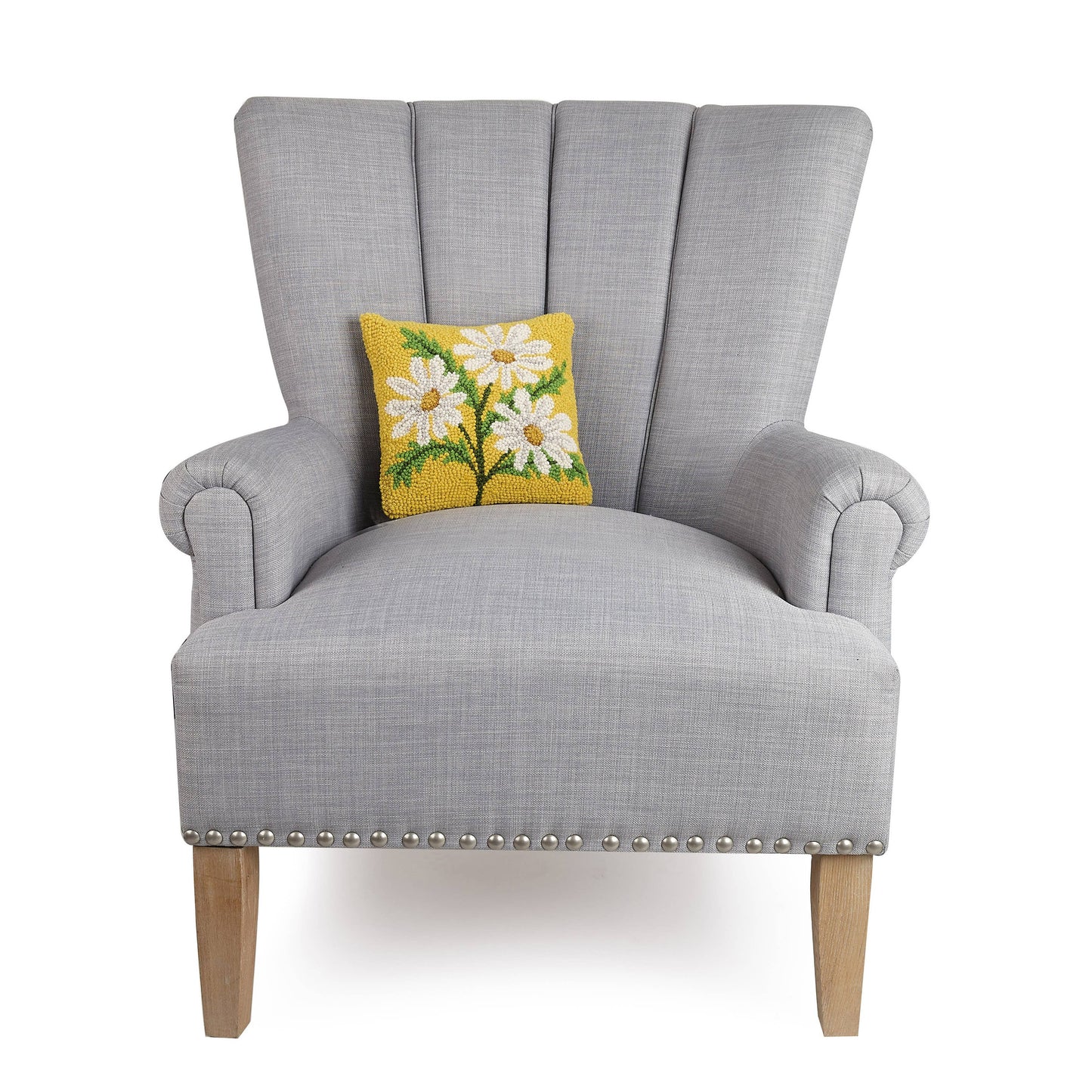 Daisy Hook Pillow in lemon yellow • throw pillow