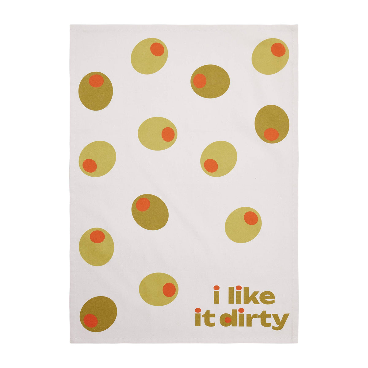 I Like It Dirty Kitchen Towel • Retro Olive Kitchen Towel