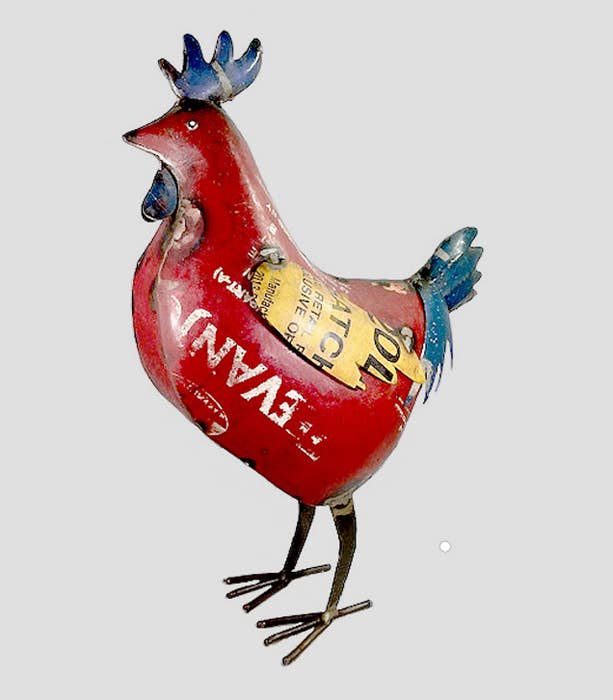Eggbert • Rooster Recycled Metal Animals Sculpture