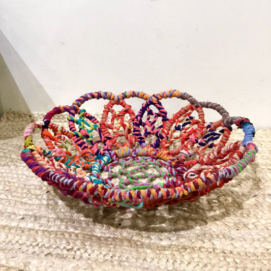 Bohemian Jute Flower Basket • Colorful Jute Wallflower Basket