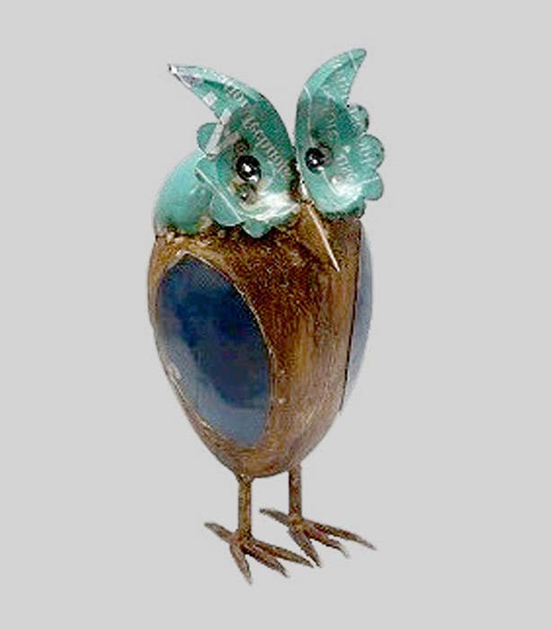 Soren the 10" Reclaimed Owl • Recycled Metal Animals