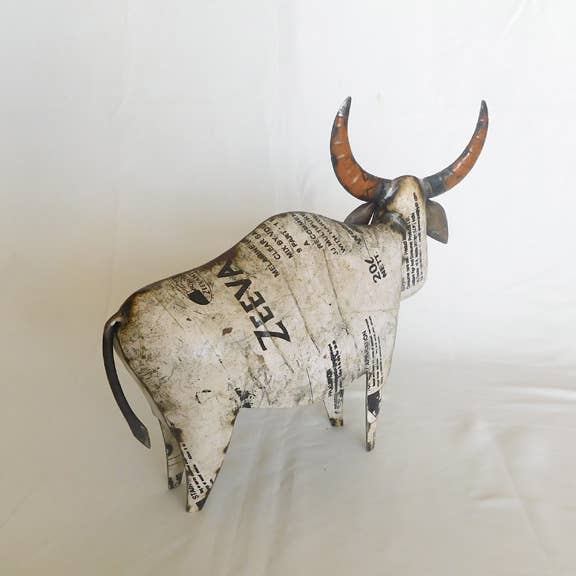 Hahns the Longhorn • Recycled Metal Animals