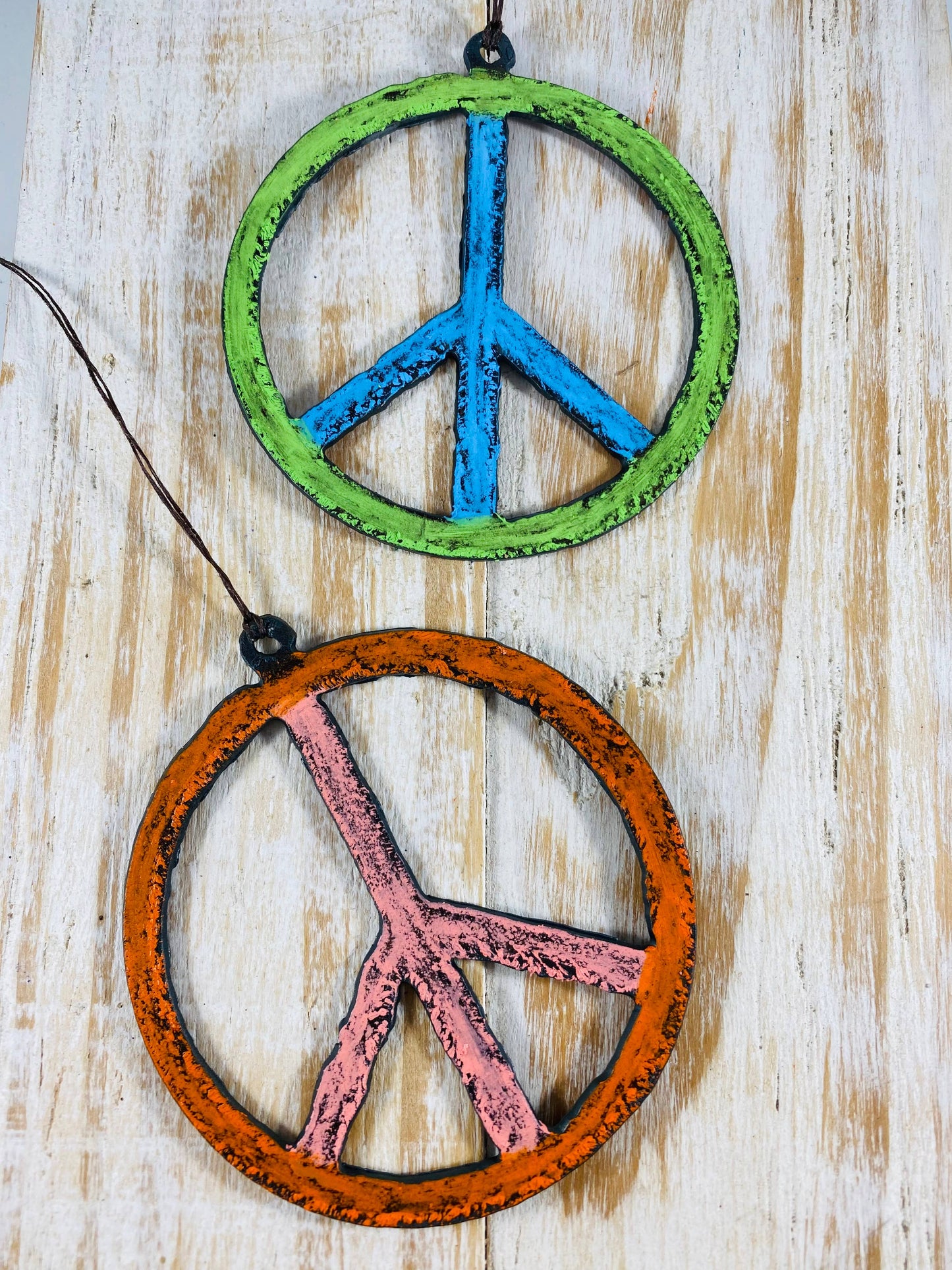 Large Metal Peace Sign Ornament