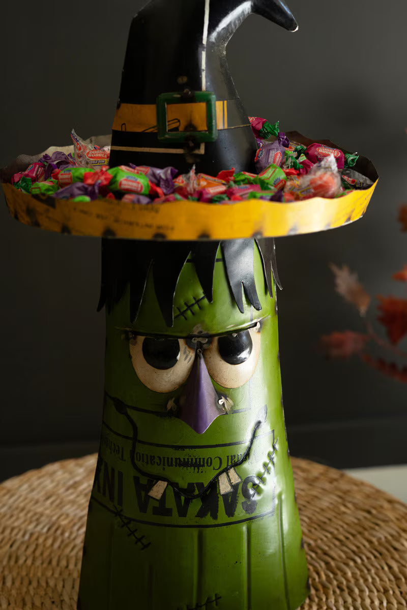 Frankie The Reclaimed Iron Candy Bowl • Halloween Candy Bowl Decor
