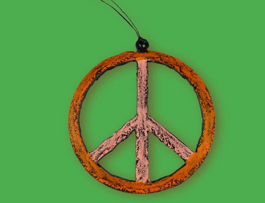 Large Metal Peace Sign Ornament