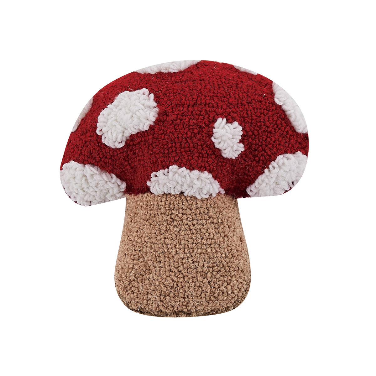 The Fun-Guy – Retro Mushroom Shaped Hooked Wool Accent Pillow