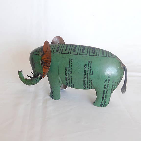 Tilly The Elephant • Recycled Metal Animals