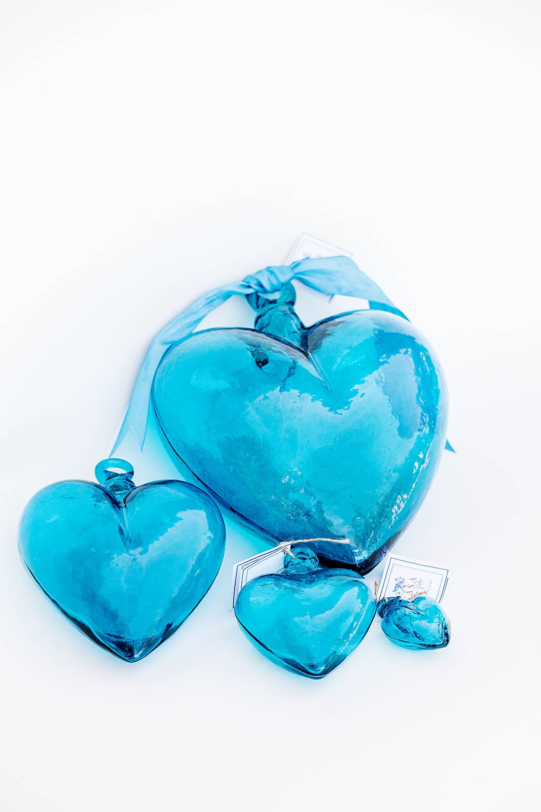 Blown Glass Heart - Teal - Small Recycled Glass Heart