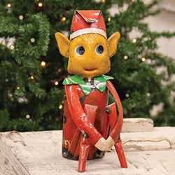 Figgy the Reclaimed Elf • Reclaimed Metal Elf Holiday Decor
