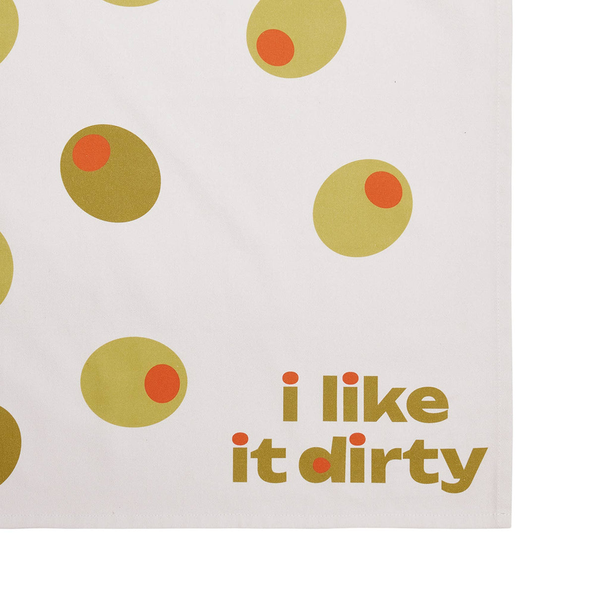 I Like It Dirty Kitchen Towel • Retro Olive Kitchen Towel