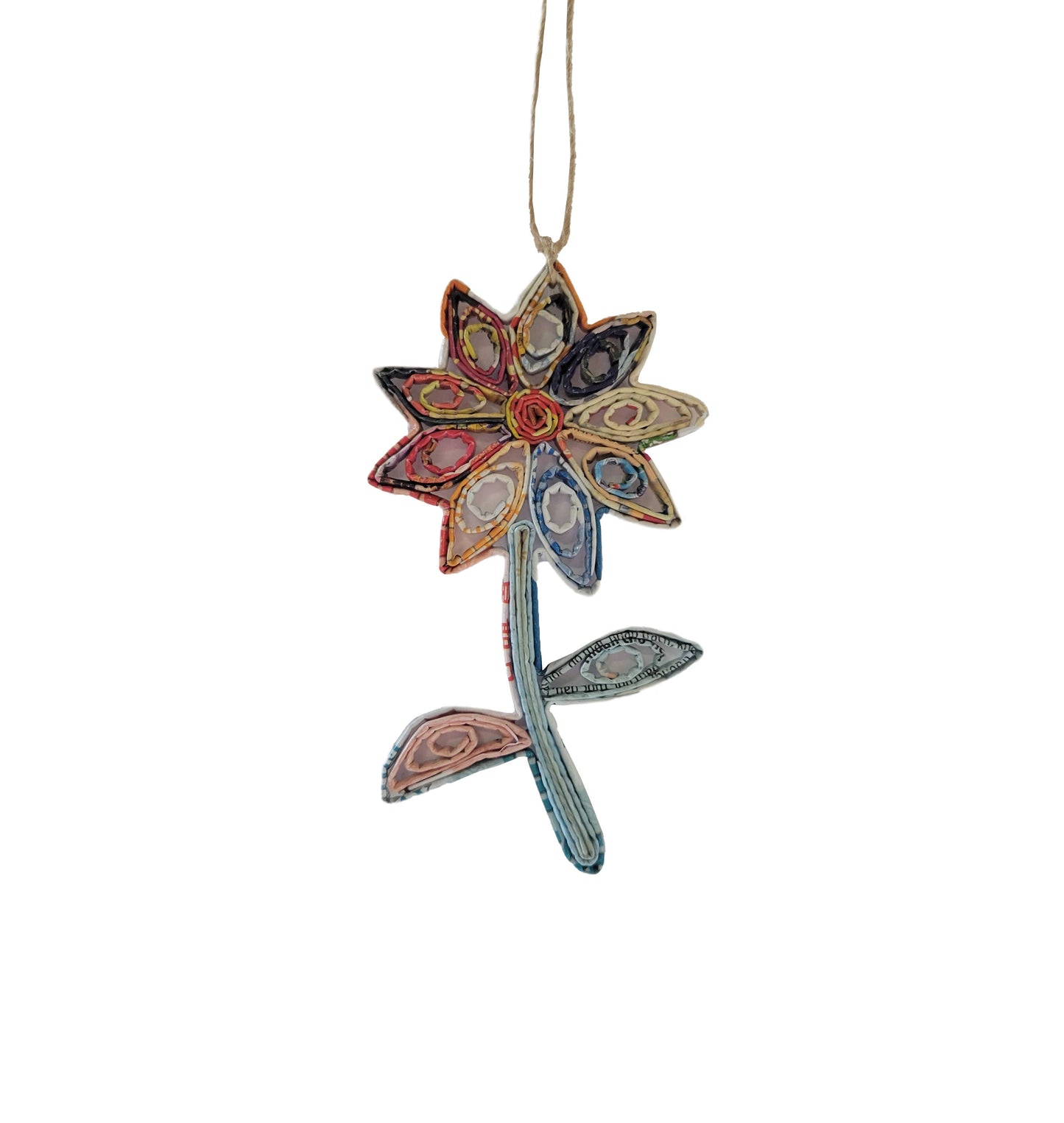 Flower Ornament • recycled magazine ornament