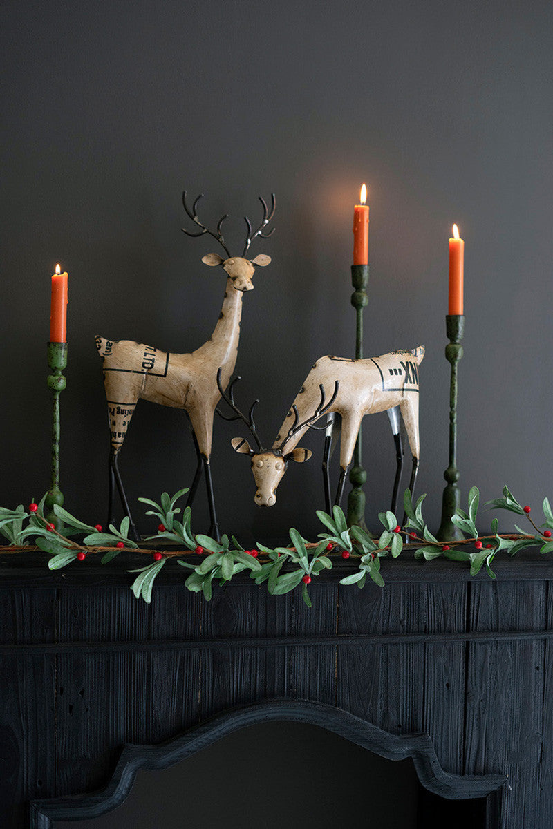 Reclaimed White Iron Reindeer "Donner" and "Blitzen"