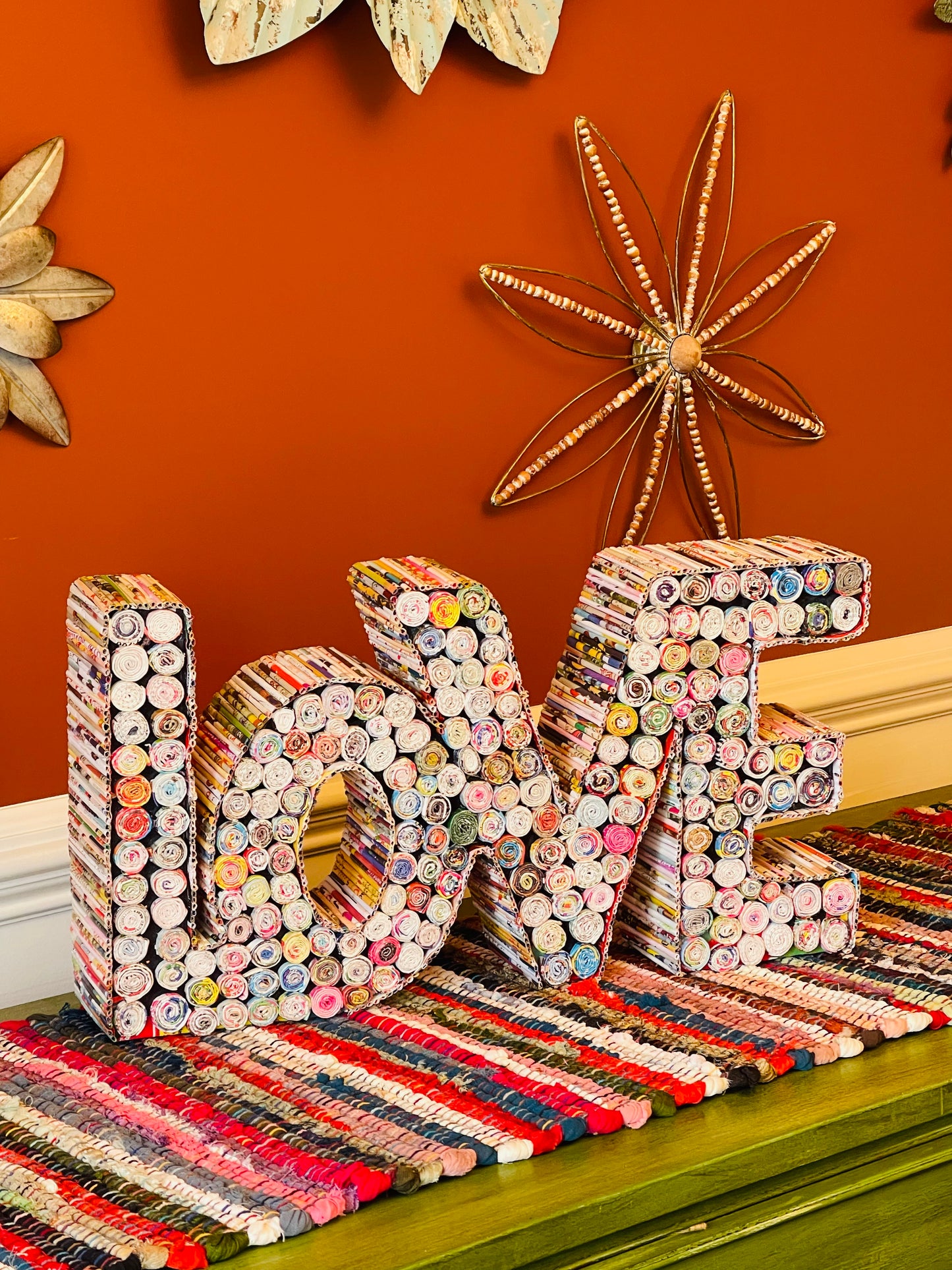 Love - large reclaimed magazine Decor