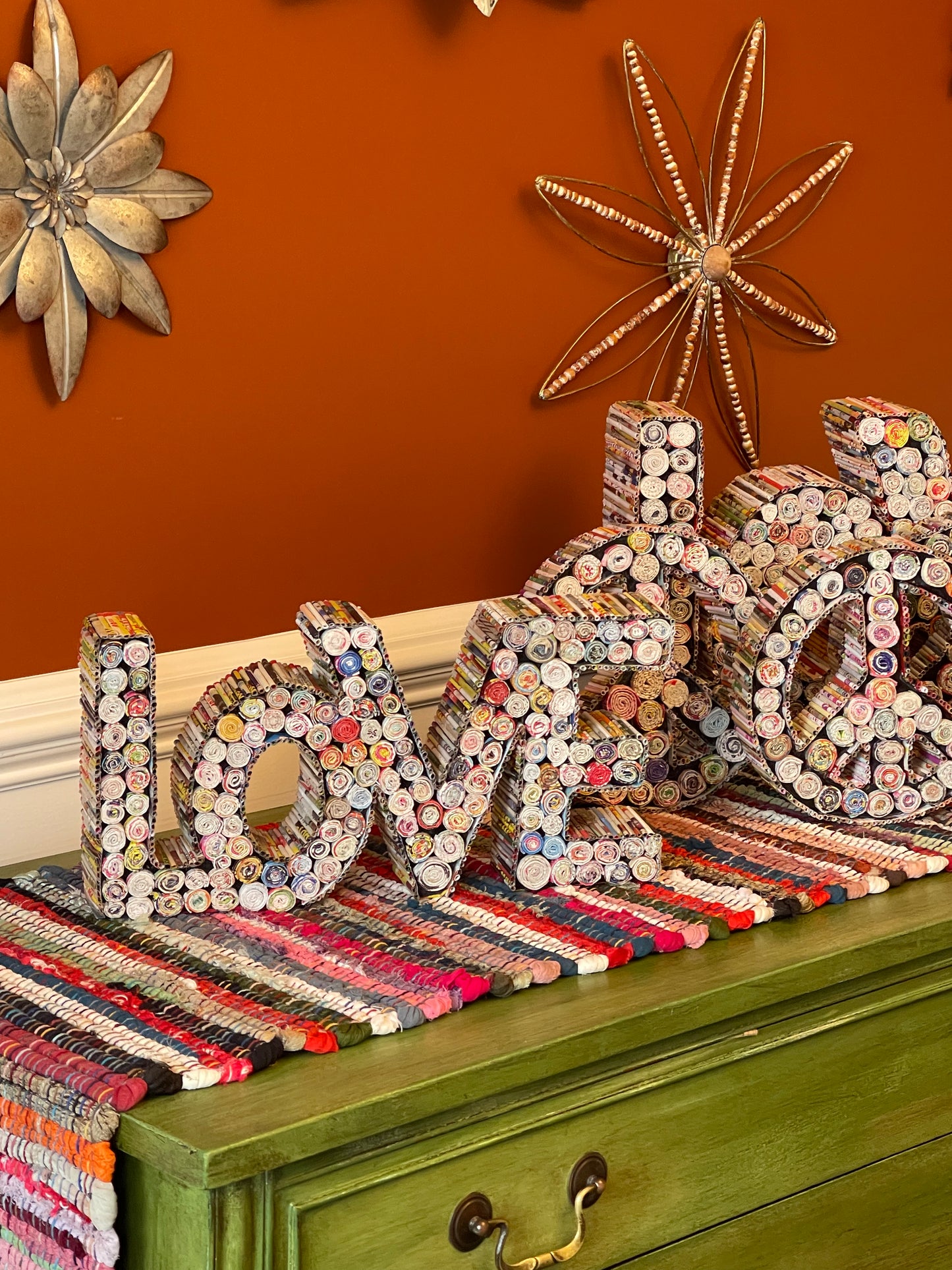 LOVE - small reclaimed magazine Decor