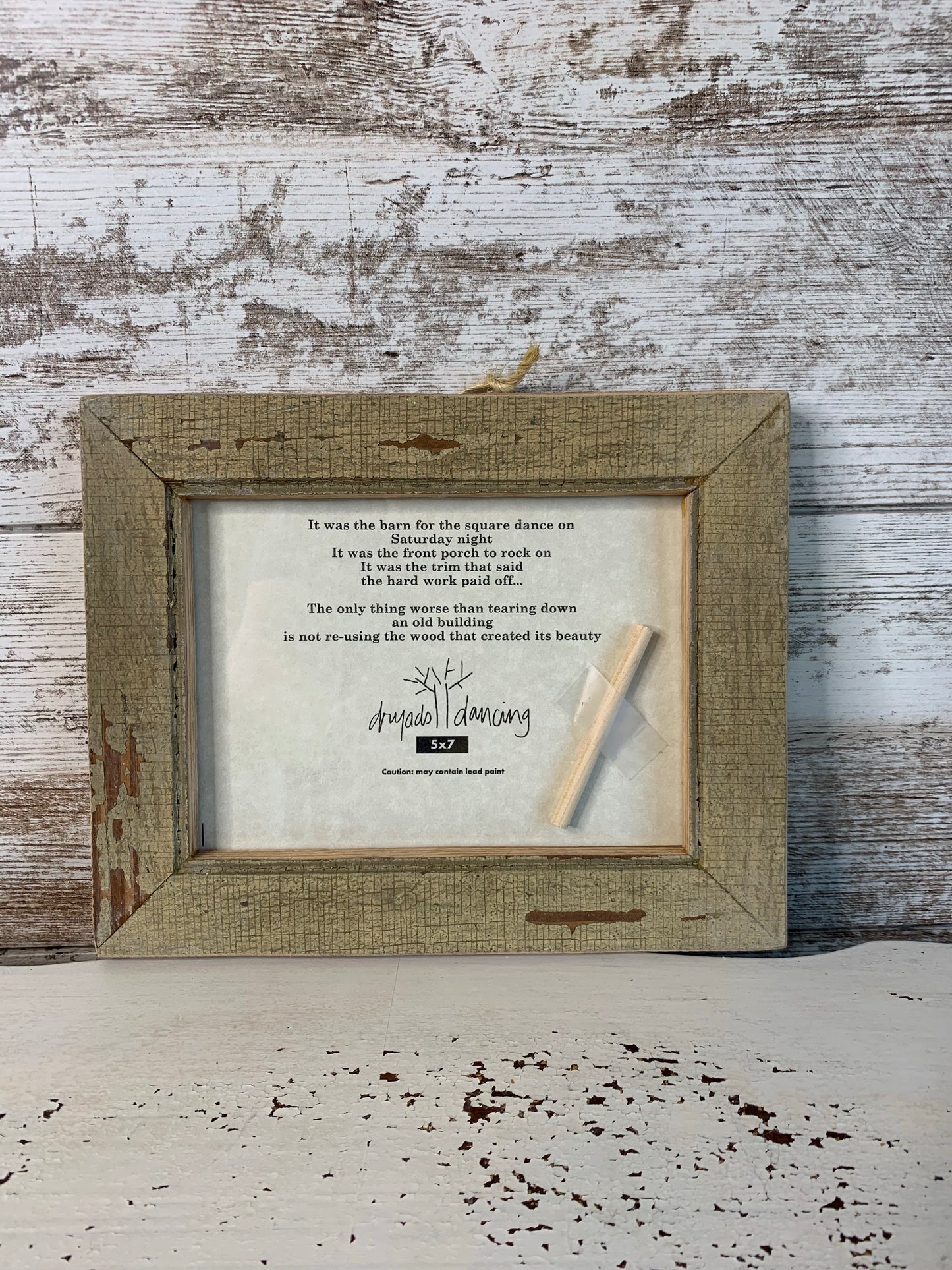 5x7 beige chippy Reclaimed wood frame