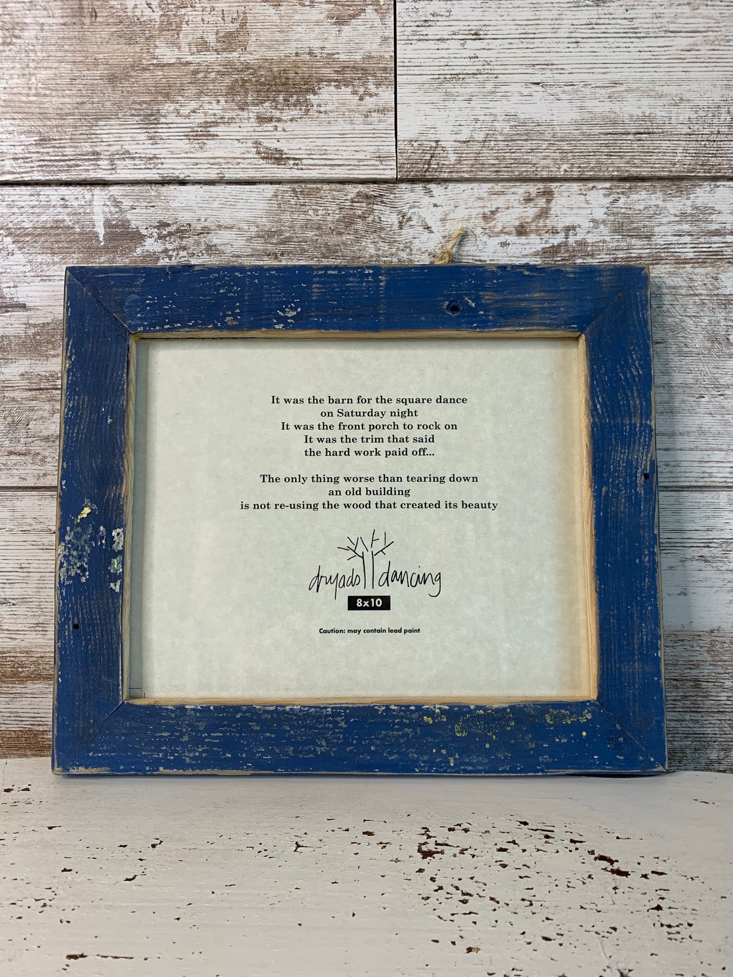 8x10 turquoise white chippy Reclaimed wood frame